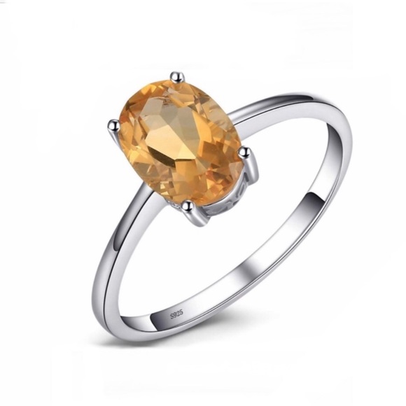 1.6CT Citrine Ring - 925 Sterling Silver - Picture 3 of 5